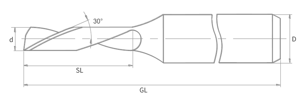 Technische Präzision im Detail: Geometrie des linkskonstanten Drallwinkels für optimierte Kraftverteilung und gratfreie Kantenführung (Downcut-Prinzip)
